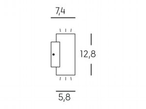 APPLIQUE DOPPIO LED 'SINO' 12 W 500 lumen - grigio  - SOVIL