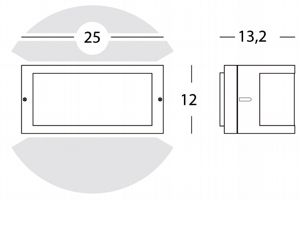 APPLIQUE 'UMBE' 60 W - cm 25 x 12 x 13 alluminio  - SOVIL