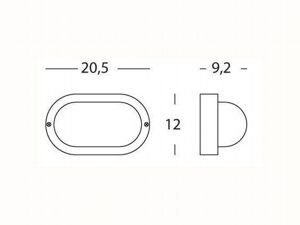 PLAFONIERA 'OVALE' colore nero  - SOVIL
