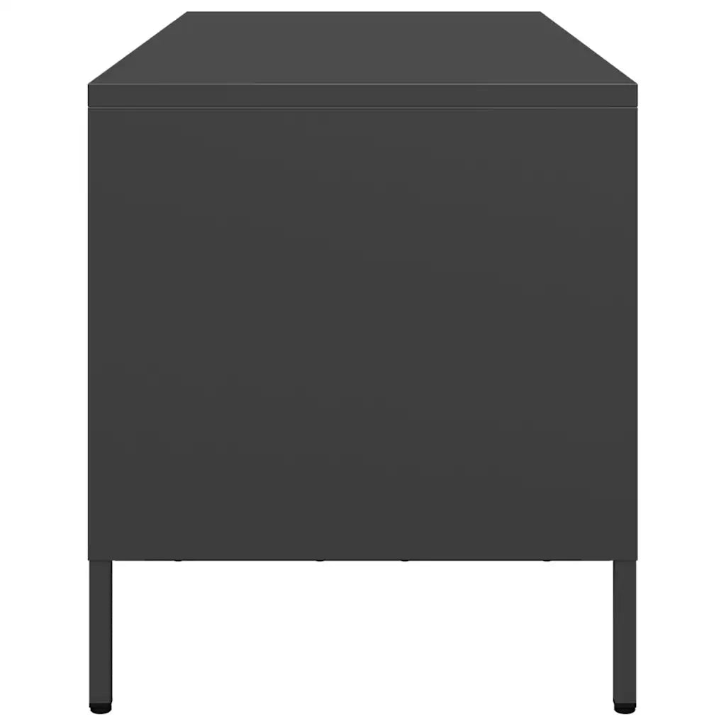 Mobile TV-Credenza per TV-Console TV Nero 101,5x39x43,5 cm in Acciaio Laminato a Freddo 385616