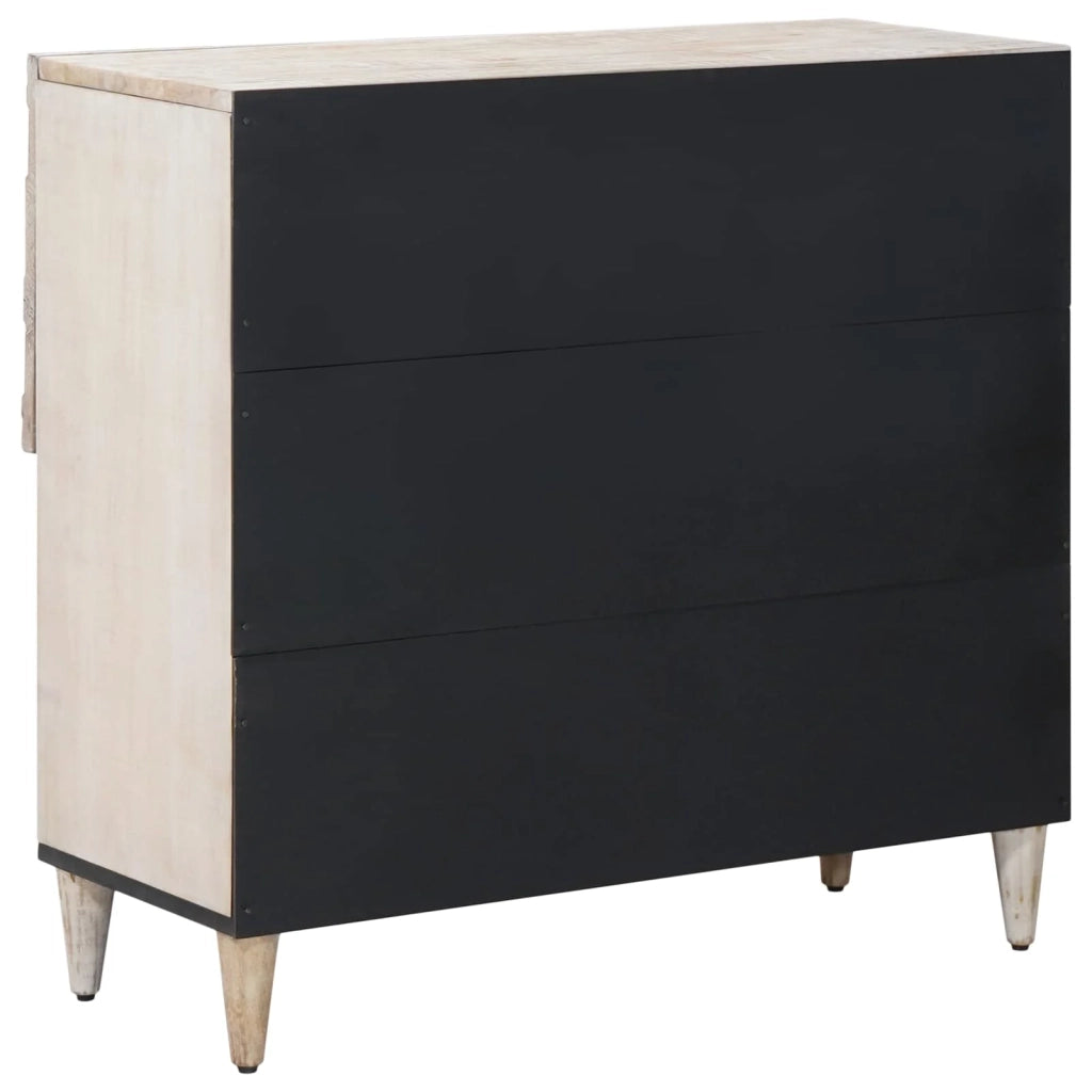 Credenza Bianco 80 x 33,5 x 75 cm Legno di mango massello 4018395