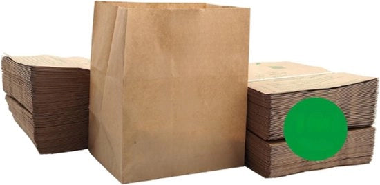 Sacchetti compostabili in carta 7 Litri per rifiuti organici - 160 pezzi - impermeabili - fondo doppio - Made in Germania