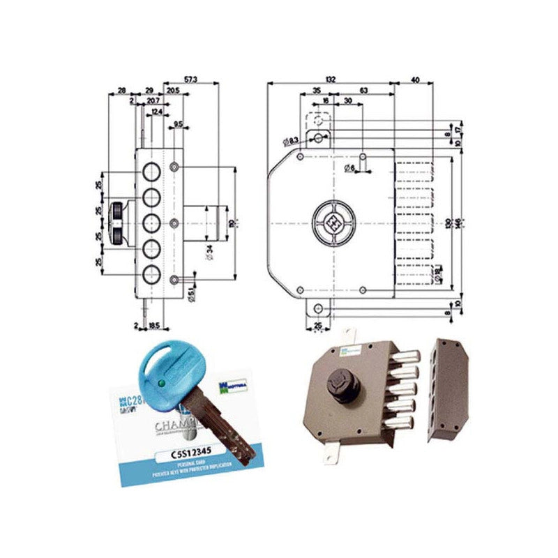 Serratura Sic.Triplice Sx Pompa 30621 Mottura