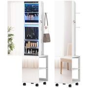 Armadio con specchio e illuminazione LED ¨C zephmum ¨C bianco, nero, 37x40x165.5cm