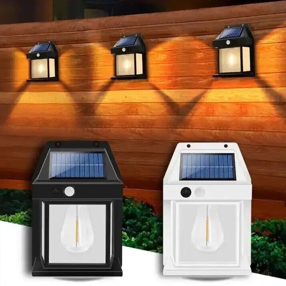 Faretto solare lampada applique 1W da esterno sensore movimento luce calda 600LM BK-888 - ZENCOCCO