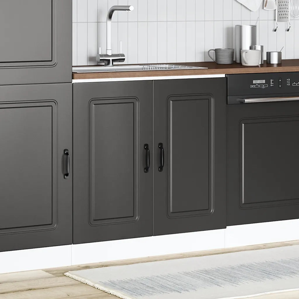 Mobile base lavello Kalmar Nero 80x46x81,5 cm in Truciolato 853448
