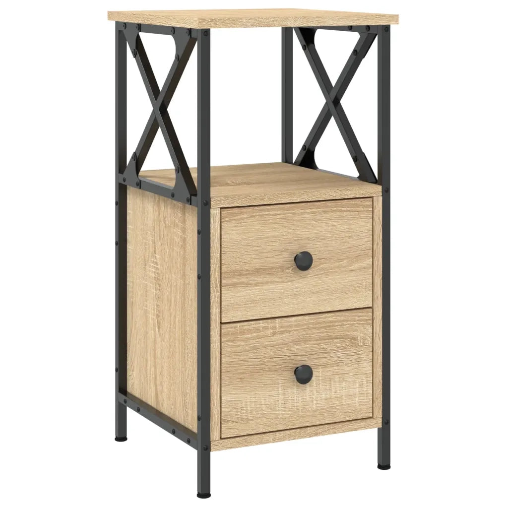 Comodino Rovere Sonoma 34x35,5x70 cm in Legno Multistrato 825945