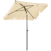 Ombrellone da Giardino Rettangolare e Regolabile 198x130x245 cm In Alluminio Beige