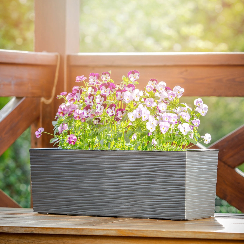 Vaso da fiori KADAX per balcone con supporto per fiori integrato per balaustra, 19x56 cm