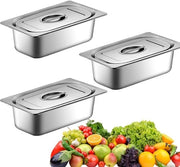 Set di polpa di pane, 3 pezzi, forno in acciaio inossidabile con coperchio, forno gastronomico, contenitore per ingredienti, linea di pane, resistente al calore (17,5 x 11 x 10 cm)