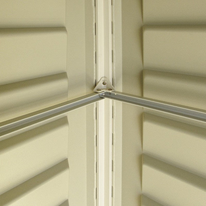 Casetta Box da Giardino 325x319x233 cm in PVC Avorio/Marrone