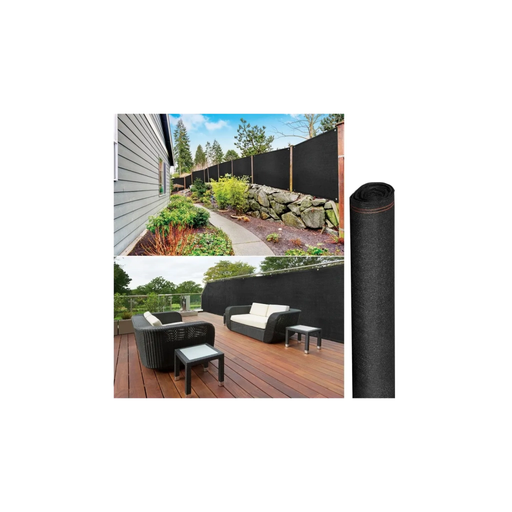IDMarket - Rete ombreggiante 1,8x10m, telo rotolo per recinzione giardino 220g/m², nero