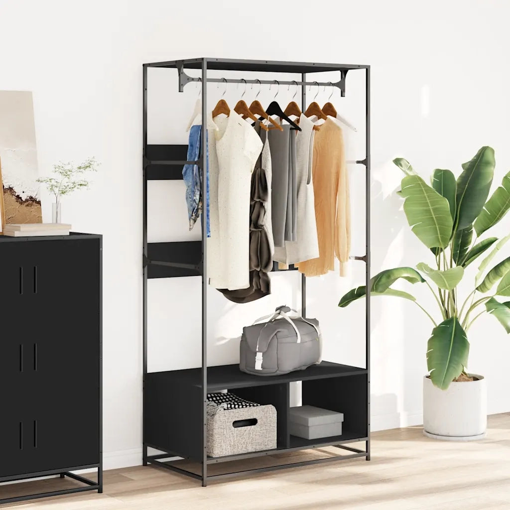 vidaXL Armadio Nero 90x50x180 cm in Truciolato