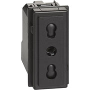 Bticino living now presa 2p+t 16a 250v 1 modulo con alveoli schermati *** colore nero, confezione 1
