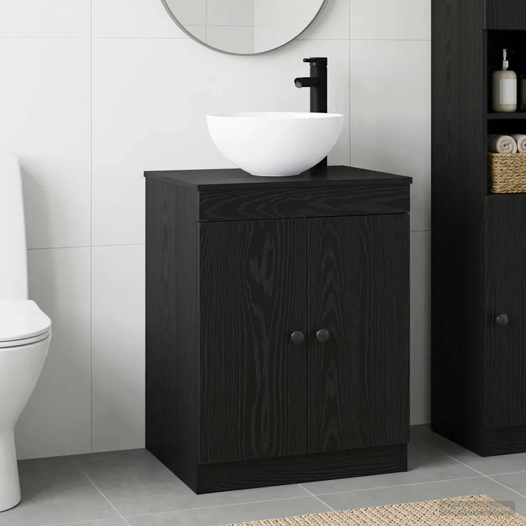 Set di mobili per il bagno Rovere Nero Legno ingegnerizzato 3404215