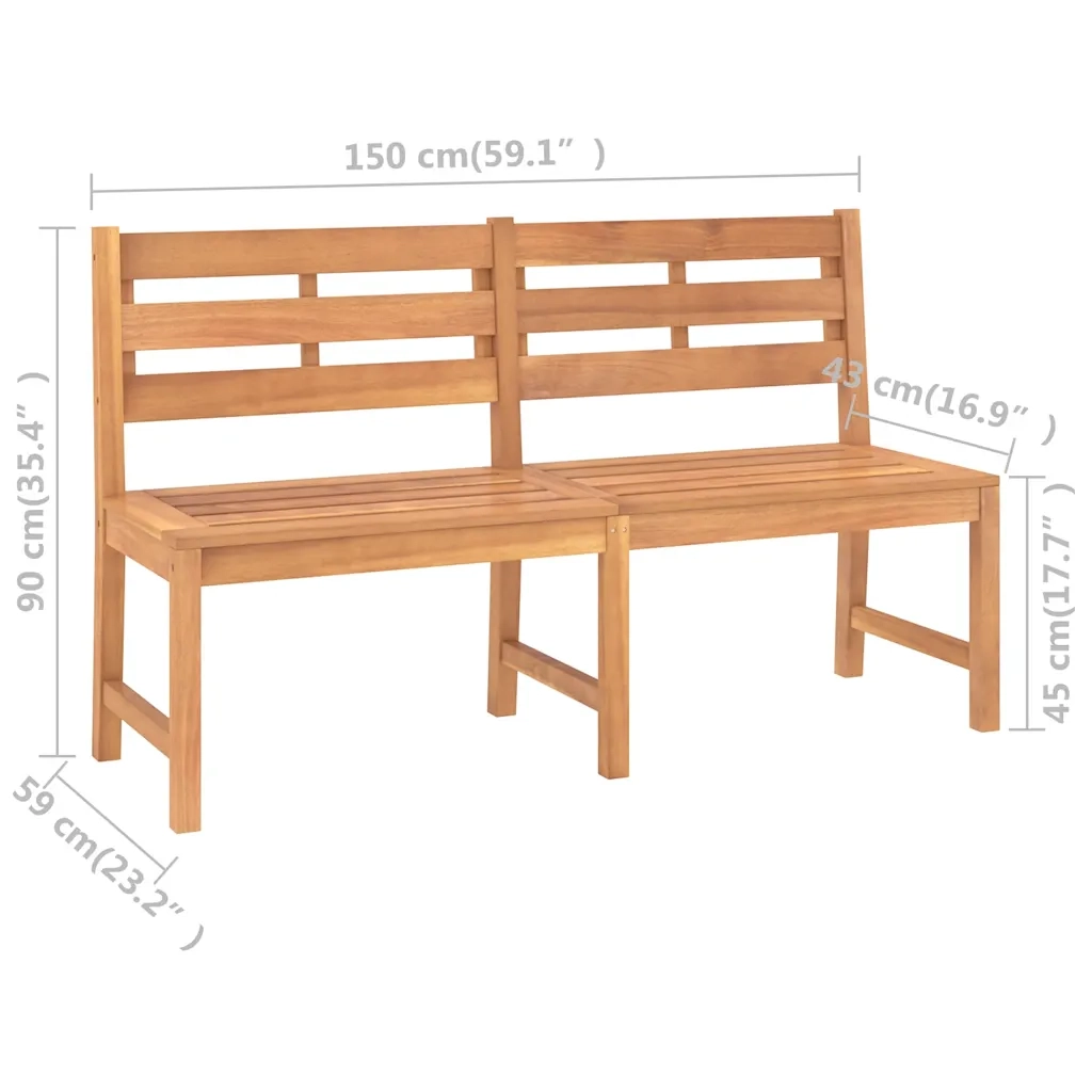 Panchina da Giardino | Panca da Giardino 150 cm in Legno Massello di Teak