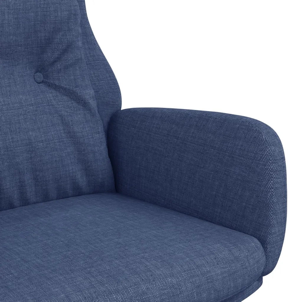Poltrona | Sedia Relax Rilassante Blu in Tessuto
