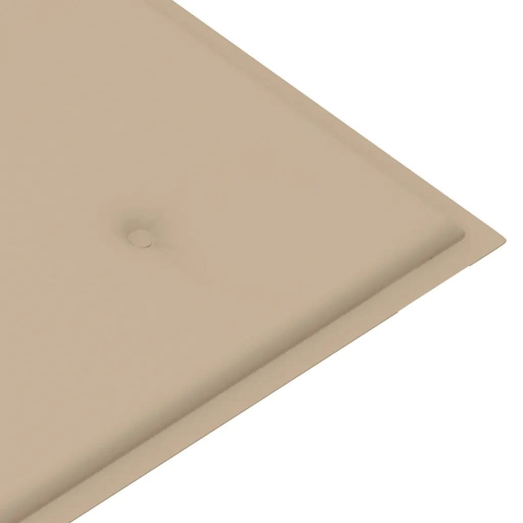 Panchina da Giardino | Panca da Giardino con Cuscino Beige 112 cm in Legno di Teak