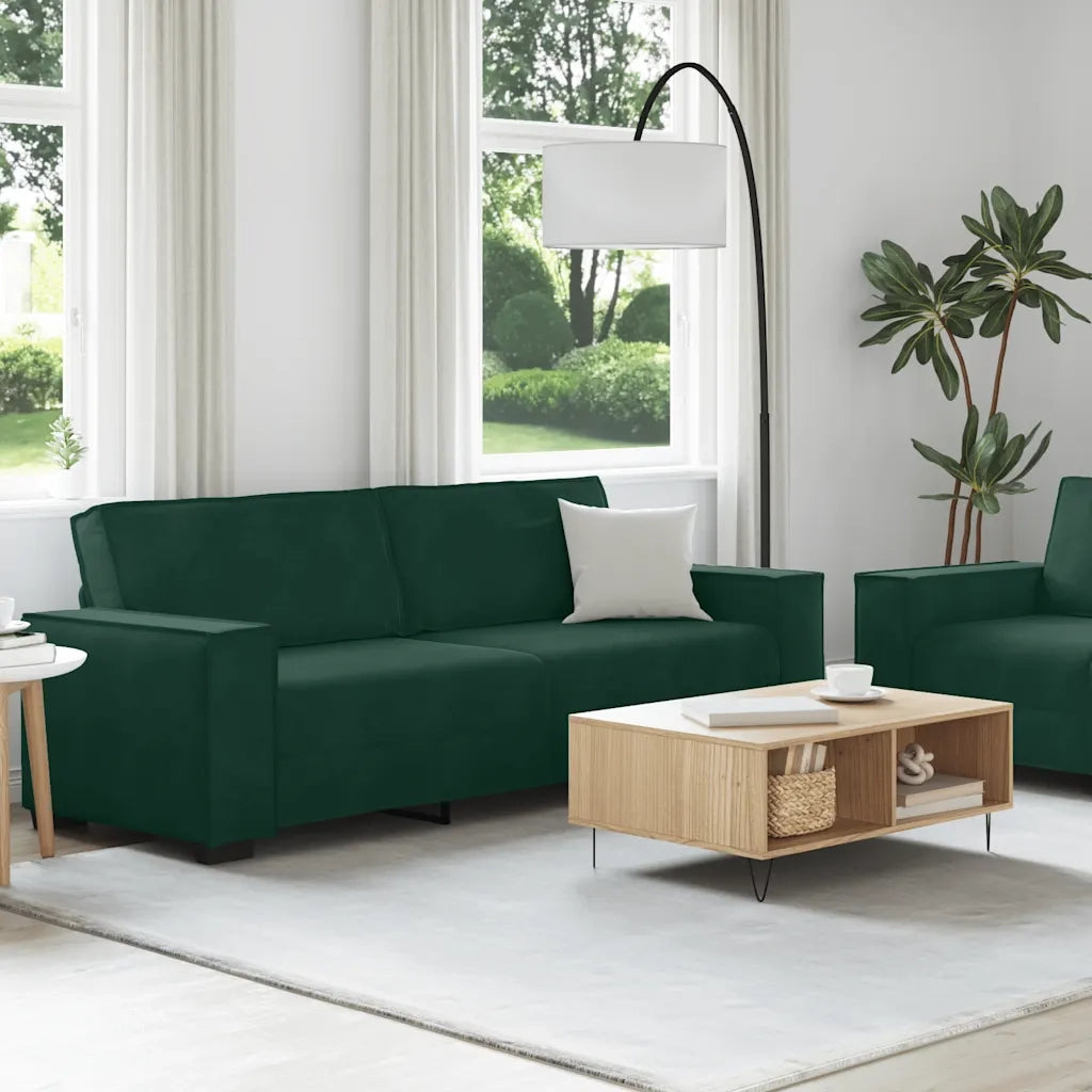 Set di Divani 2 pz con Cuscini Verde scuro in Velluto 3324702