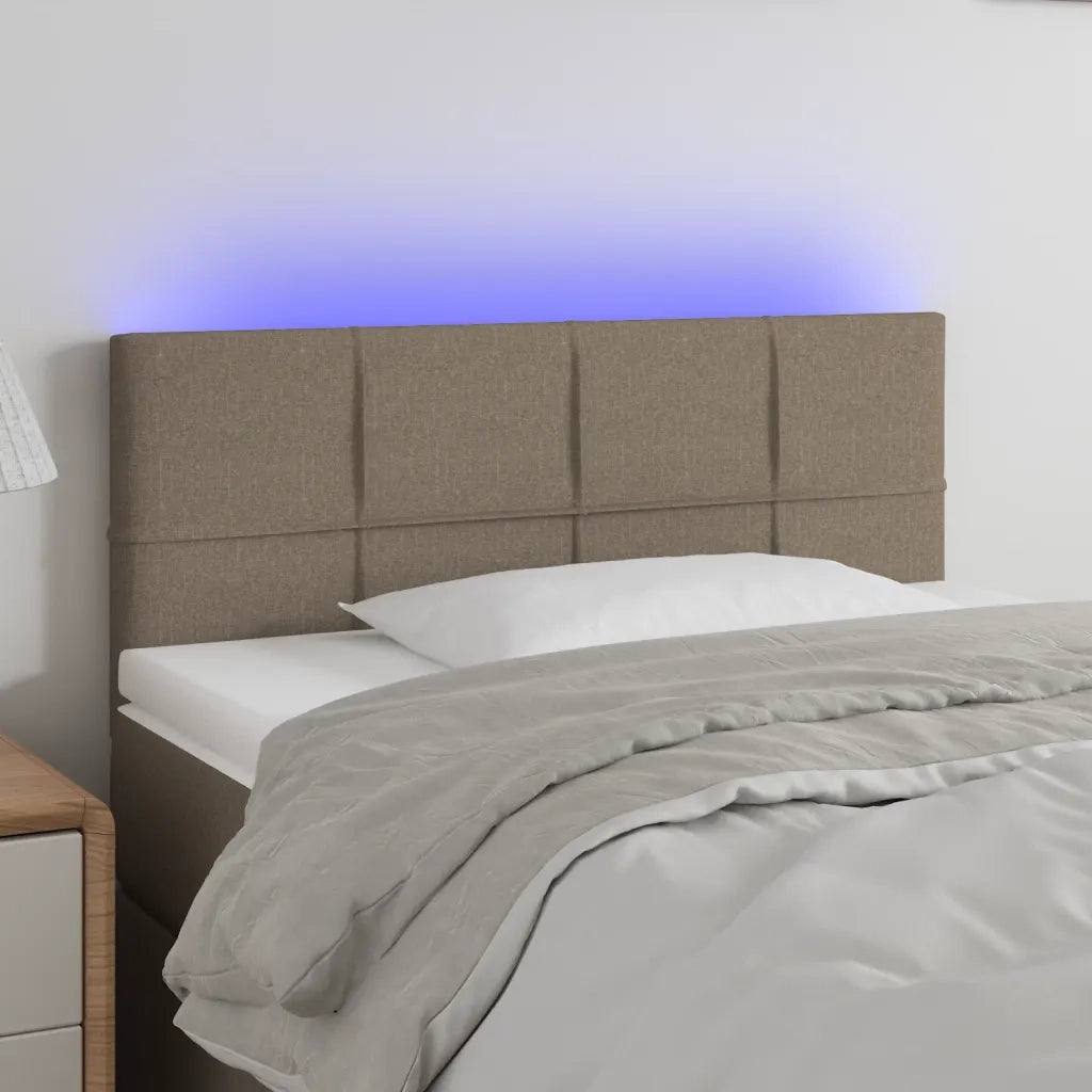 Testiera | Testata a LED Tortora 100x5x78/88 cm in Tessuto