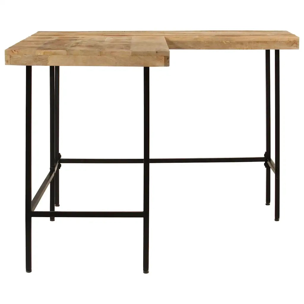 Scrivania 165x110x77 cm Legno Massello Mango Ferro