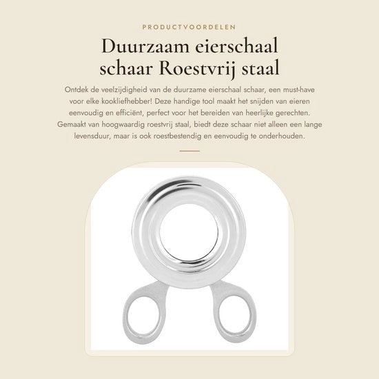 Eggschalen tagliente in acciaio inossidabile - Ei snipper - Resistente al lavastoviglie - Duraturo - Progettata ergonomicamente - Facile da pulire