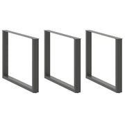 Gambe per tavolo da pranzo a forma di U 3 pz Antracite 100x(72-73) cm Acciaio