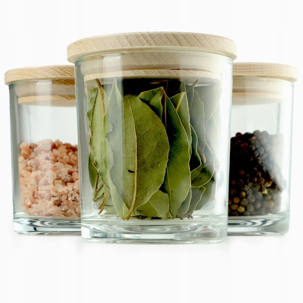 KADAX Contenitori per alimenti in vetro da 245 ml, organizer per spezie, confezione da 3 pezzi