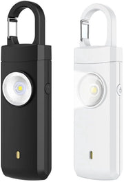 Alarme Personale - 130 Db Suono E Luce Intensa - Alarme di Sicurezza Personale - Chiave di Sicurezza per Autodifesa - Protezione Personale - Alarme per Anziani – Alarme di Sicurezza Portatile - Bianco, Nero