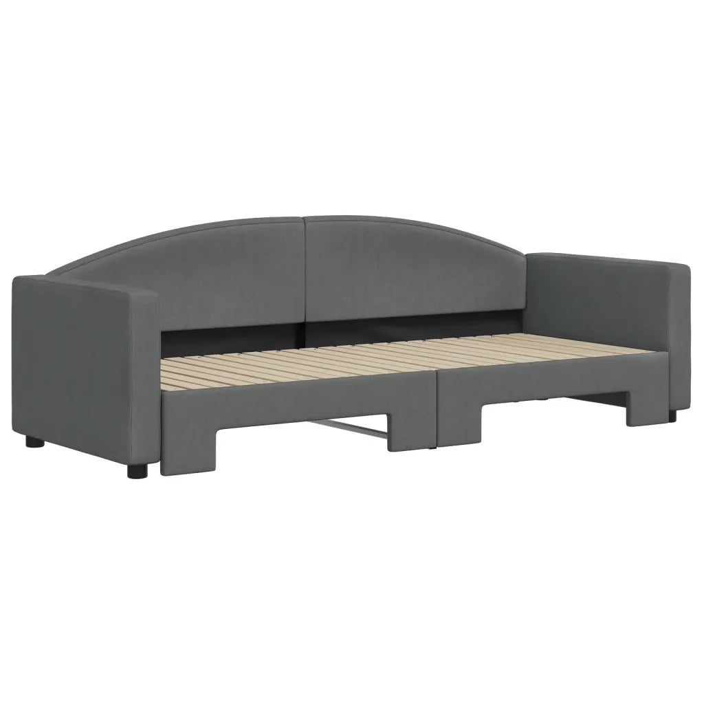 Divano letto | Sof¨¤ letto | Letto singolo Estraibile Grigio Scuro 80x200 Tessuto