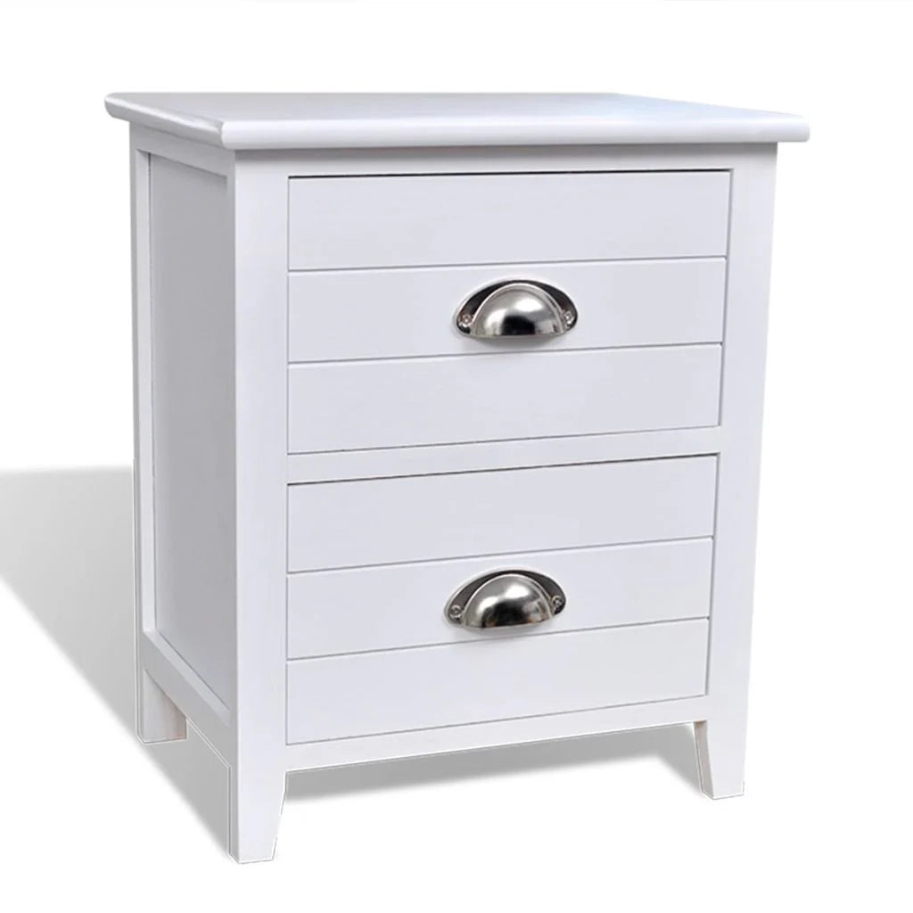 Set di 2 comodini comodini cassettiera mobili per camera da letto con 2 cassetti bianco 1402121