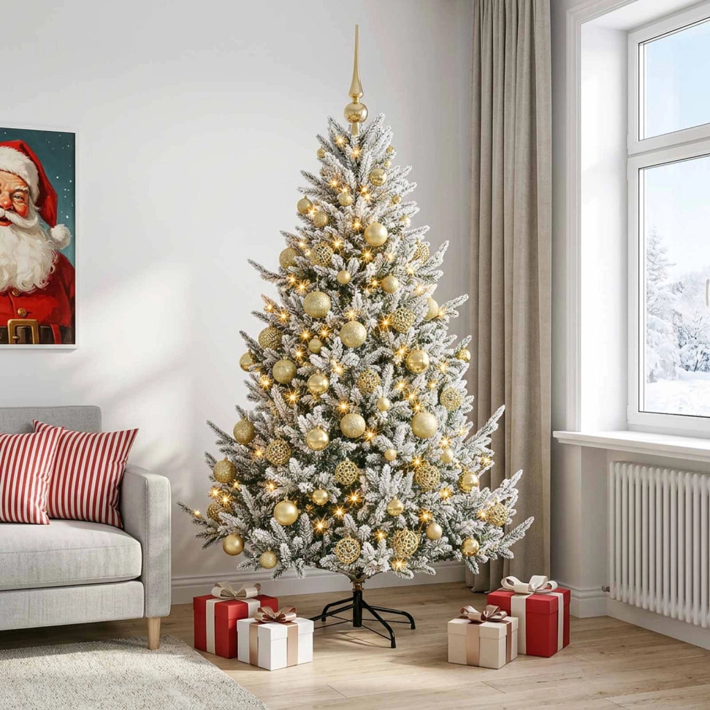Albero di Natale artificiale con palline 210 cm 300 LED 3466555
