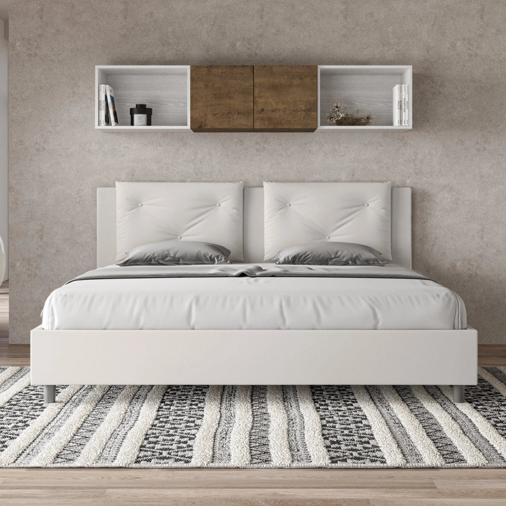 Letto Matrimoniale 160x190 cm con Rete Appia Bianco