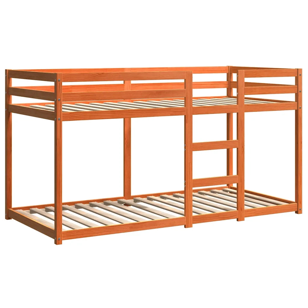Letto singolo | Letto per adulti | Letto a Castello Marrone Cera 80x200 cm in Legno di Pino