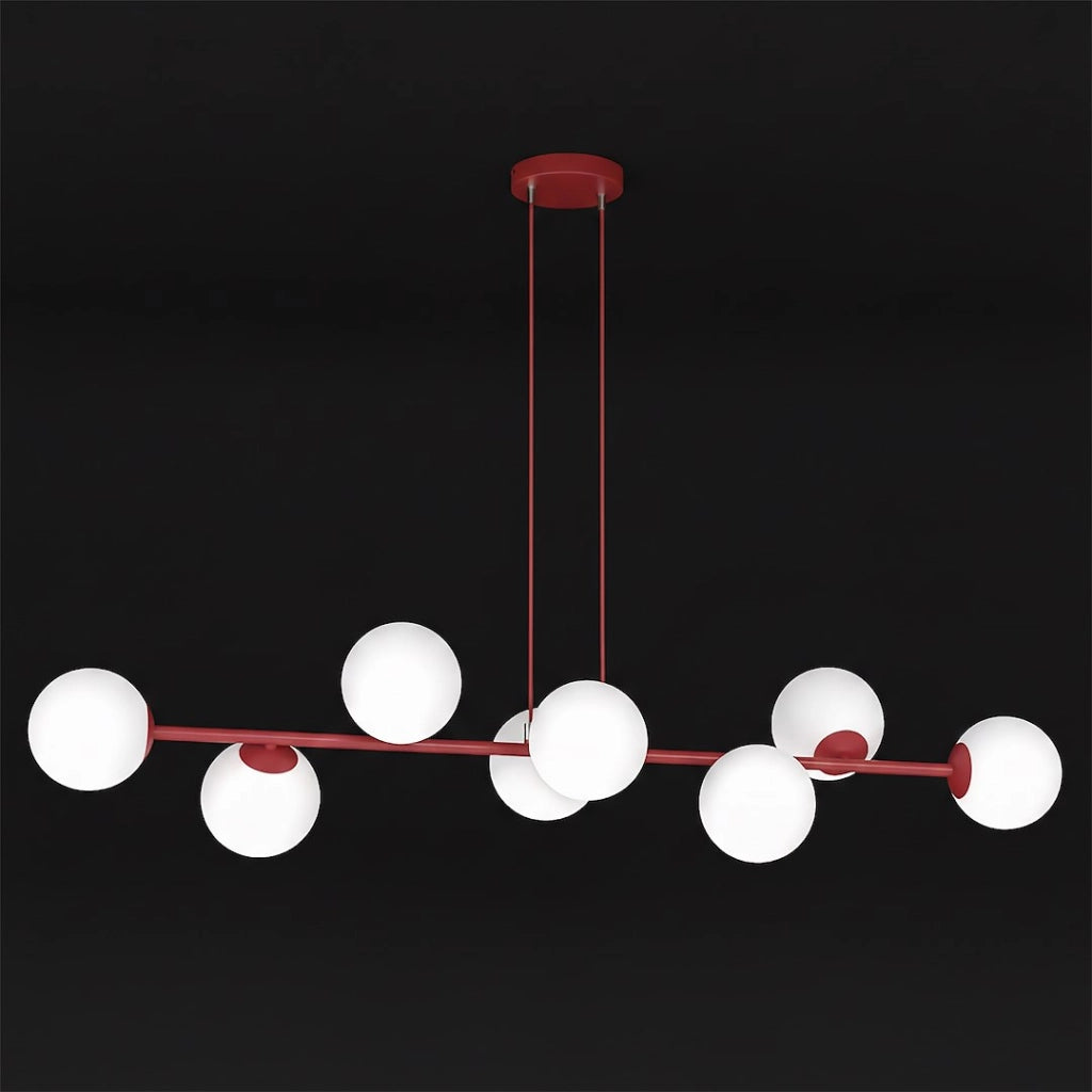 Lampada sospesa MAGNUS 8xE14 vetro bordeaux-bianco Emibig
