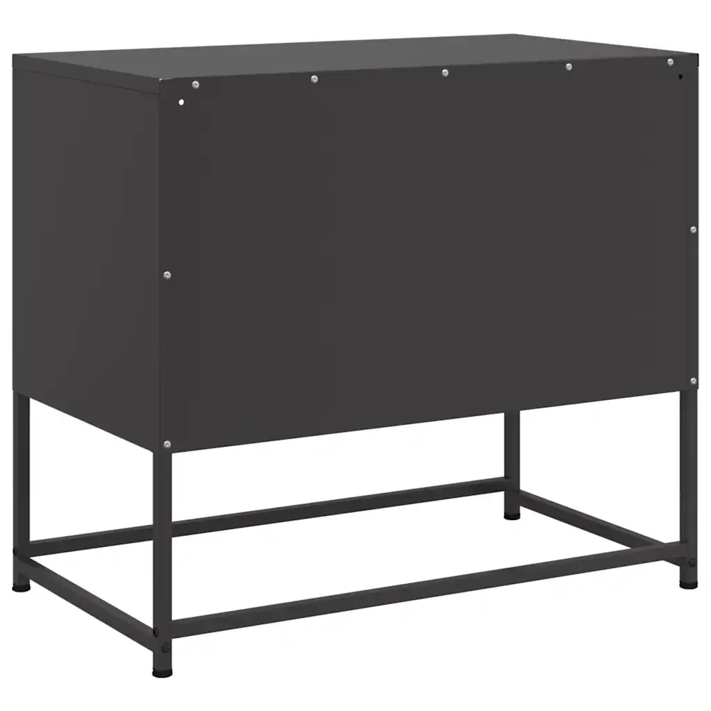 Mobile TV-Credenza per TV-Console TV Nero 68x39x60,5 cm in Acciaio 366906