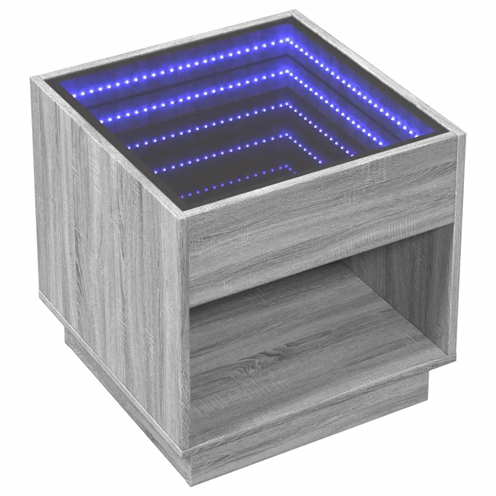 Comodino con LED Infinity Rovere Sonoma 50x50x50 cm 3284089
