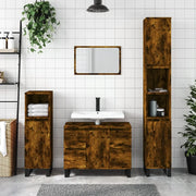 Armadietto Bagno Rovere Fumo 80x33x60 cm in Legno Multistrato 831665