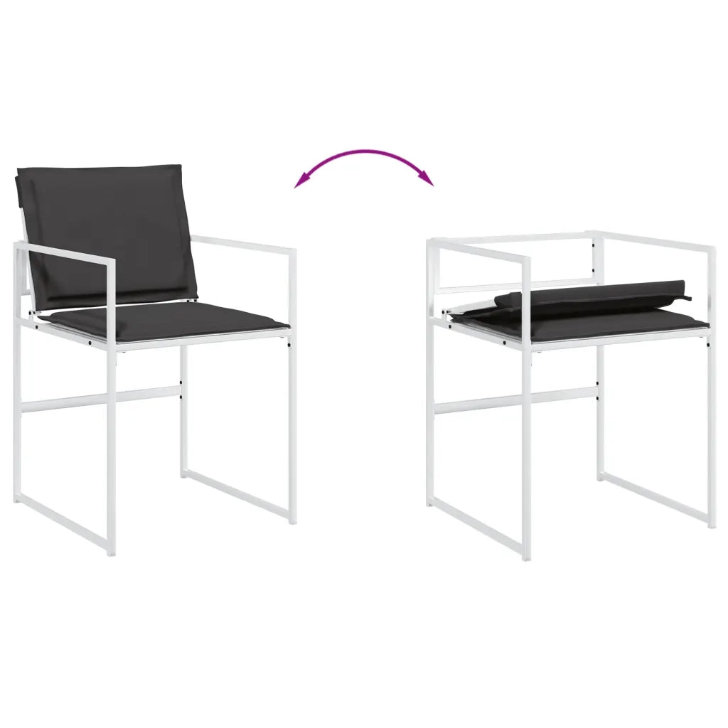 vidaXL Set da Pranzo da Giardino 11 pz con Cuscini Bianco in Textilene