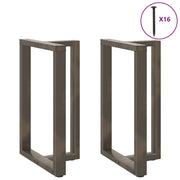 Gambe per tavolo da bar a forma di T 2 pz nere 60x35x(90-91) cm in acciaio