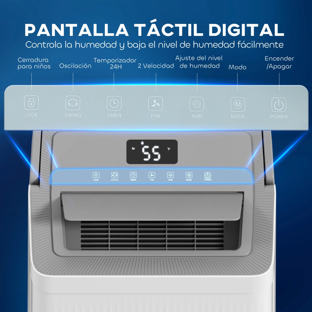 Deumidificatore 35L/giorno ¨C zephmum ¨C Serbatoio 5.5L LED Bianco