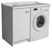 Lavatoio e Coprilavatrice 109x60x89cm Asse in Termoplastico Montegrappa Marella Bianco Sinistro con Cesto