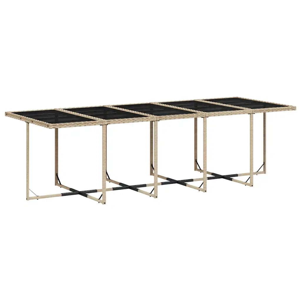 Set da Pranzo da Giardino 15 pz con Cuscini Beige in Polyrattan 3210816