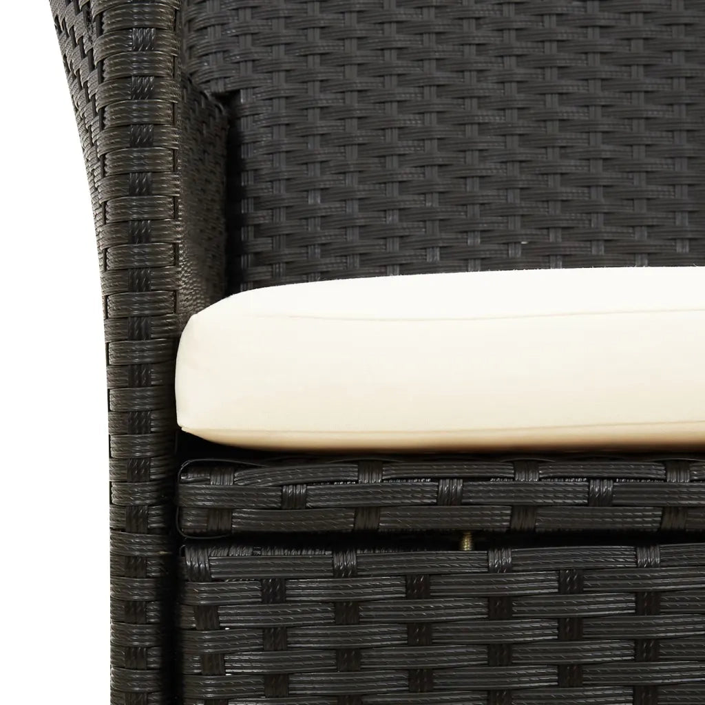Set Mobili da Giardino 9 pz con Cuscini in Polyrattan Nero cod mxl 71722