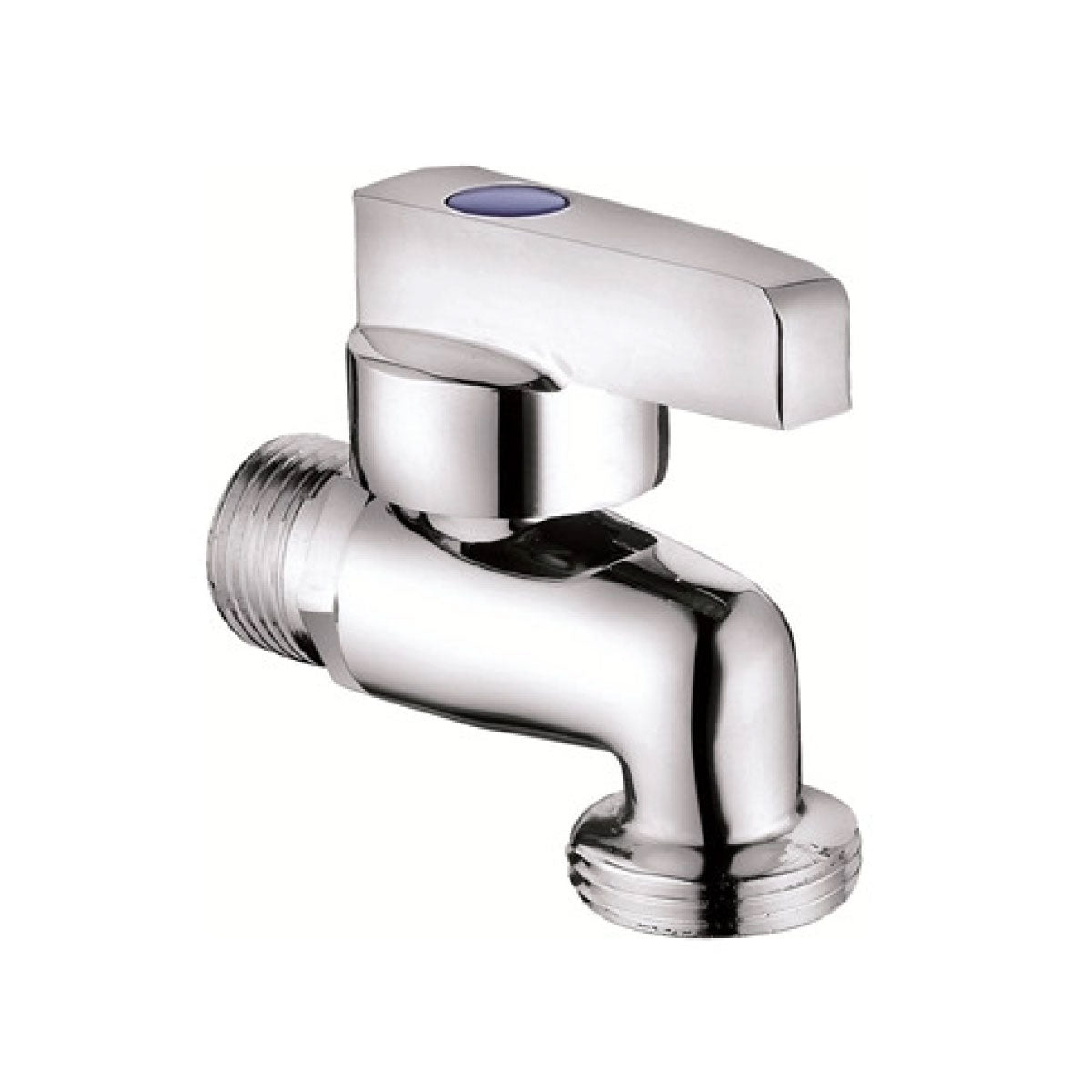 RUBINETTO LAVATRICE A SFERA MIGNON A LEVA IN OTTONE CROMATO CON ROSONE - 1/2X3/4  - AER