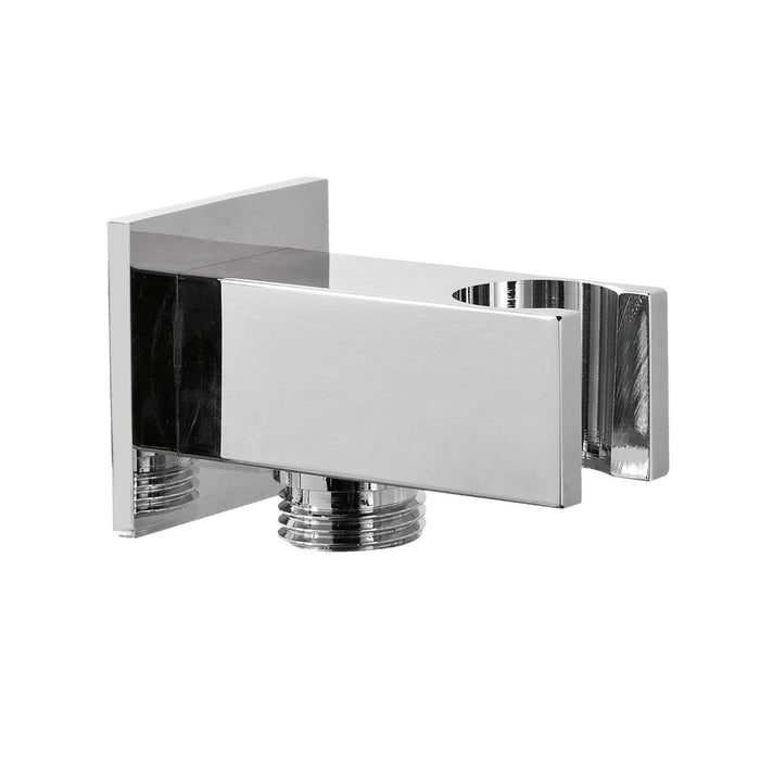 PRESA ACQUA QUADRA A PARETE CON SUPPORTO PER DOCCETTA IN OTTONE CROMATO - 1/2  - AER