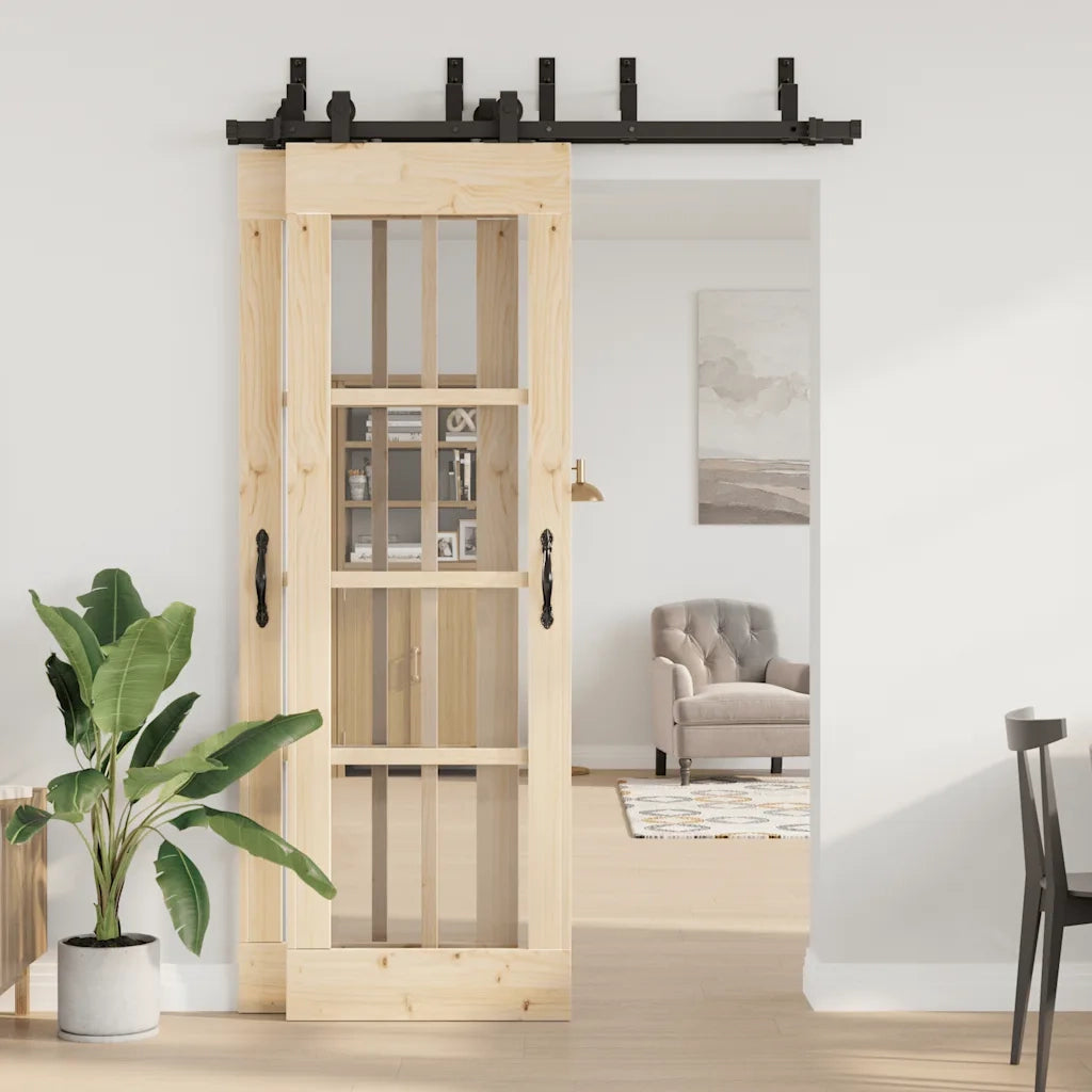Kit di Binari per Porte Scorrevoli 152,5 cm Acciaio Nero 3295731