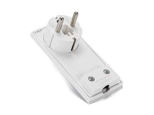 SPINA CLOCK A SQUADRA FRANCO/TEDESCA 2 POLI + TERRA BIANCA- - bianca 16A 80150 - 3 pezzi FANTON