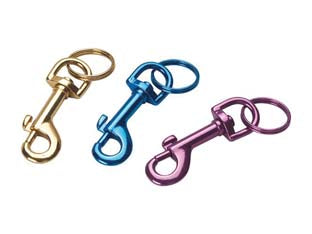 MOSCHETTONE PORTACHIAVE ALLUMINIO CON ANELLO PZ.12 (AVK7104)- - mm.70x15 SU ORDINAZIONE - 1 confezione SILCA