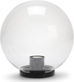 LANTERNA TESTA-PALO 'GLOBO' SFERA TRASPARENTE Ø cm.20 LAMPIONE PER ESTERNO IMPERMEABILE VELAMP
